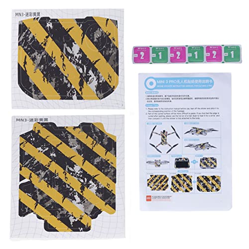 Qukaim Drone Stickerfor Mini3 Pro Drone Sticker, Protective Decorative PVC Anti-Scratch Film for Mini 3 Pro, Colorfast Camouflage Yellow and Black Pattern, RC Protection Sticker von Qukaim