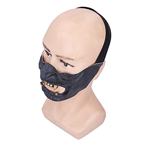 Qukaim Harz Halloween Maske Resin Ritter Gesichtsmaske Halloween Cosplay Maske für Kostüm Dekoration, Schwarz Simulation Maske für Partys und Events von Qukaim