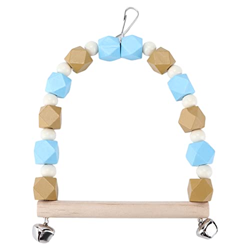 Qukaim Papageienfarbene Holzschaukel, kleine, mittelgroße Papageienfarbe, Holzblock mit Glockenhaken, bunte Vogelschaukel, 25 cm lang, ideal für Sittiche und andere kleine Vögel Qukaim Papageienfarbene Holzschaukel, kleine, mittelgroße Papageienfarbe, Holzblock mit Glockenhaken, bunte Vogelschaukel, 25 cm lang, ideal für Sittiche und andere kleine Vögel von Qukaim