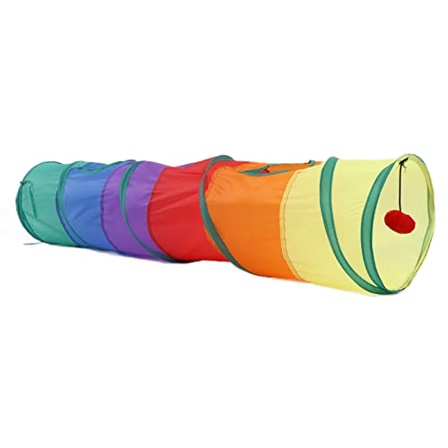 Qukaim Pet Play Tunnel Pet Play Tunnel, Interaktives Katzentunnelspielzeug mit Spielball, Indoor Cat Tube Spielzeug, Peek Hole Design, 70 cm lang, leicht, geeignet für Katzen von Qukaim