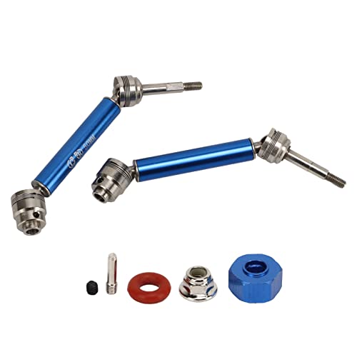 Qukaim RC Antriebswelle RC Antriebswelle Paar 12 cm Länge Metall Hintere Antriebswellen für TRAXXAS SLASH 1/10, CVD-Design, Aluminiumlegierung, Blau von Qukaim