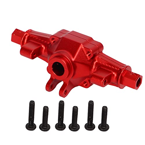 Qukaim RC Autoteile Aluminiumlegierung RC Vorderachse hinten für FCX24 1/24 Crawler, 6,2 cm, Rot von Qukaim