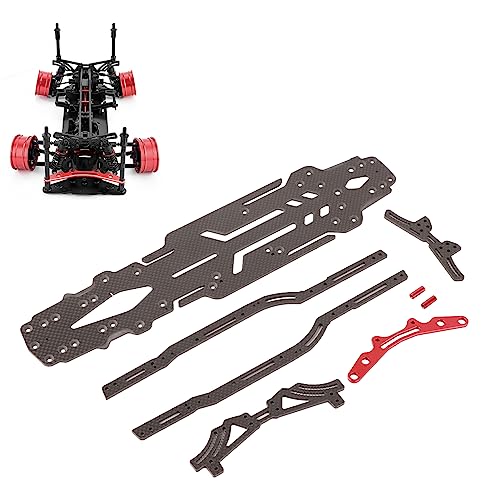 Qukaim RC Car Chassis Upgrade Parts RC Car Carbon Fiber and Aluminum Upgrade Kit, Chassis Suspension e Kit for MST FXX 2.0S 1/10 RC Drift Car, Black von Qukaim