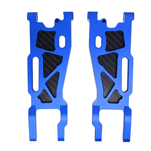 Qukaim RC Car Upgrade Parts RC Front Querlenker Set, Aluminiumlegierung mit Carbonplatte, RC Front Schwingen Arme für Traxxas 1/8 4WD Schlitten, Upgrade-Teile, Blau von Qukaim