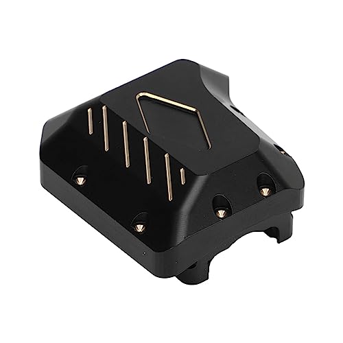 Qukaim RC Differential Shell RC Diff Cover Schwarz Messing Achsenabdeckung für RC Crawler Auto, Rost- und Verschleißfeste Upgrade Ersatzteile von Qukaim