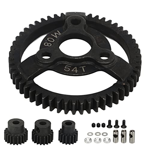 Qukaim RC Gear Set RC Car Gear Set, 54T 16T 18T 20T Anti Wear Resistant Stirnradgetriebe Set zum Ersatz, Kompatibel mit Traxxas Slash, RC Zubehör von Qukaim