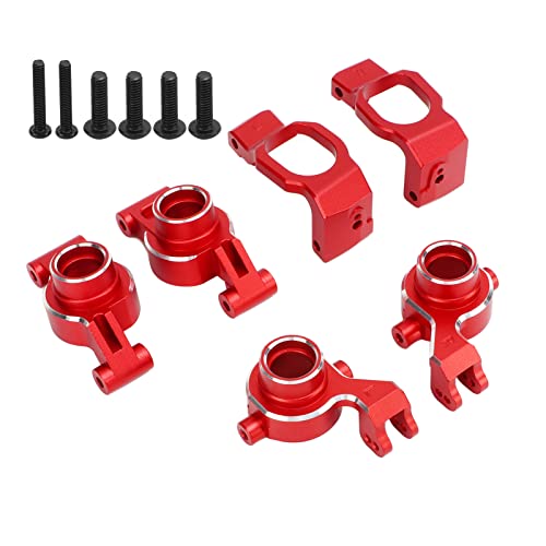 Qukaim RC Lenkbecher Hinterachsitze C Naben-Set Aluminiumlegierung RC Lenkbecher Hinterachsitze C Nabenset für MAX 2.0 1/10 RC Autos, Rot, Reduzierte Reibung, 4-teiliges Kit von Qukaim