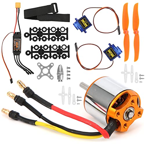 Qukaim RC Lenkmotor 2217 KV1250 Motor Kit, RC Hubschrauber Motor mit 8060 Prler, 40A XT60 ESC, Lenkmotor für RC Hubschrauber, Hochleistung von Qukaim