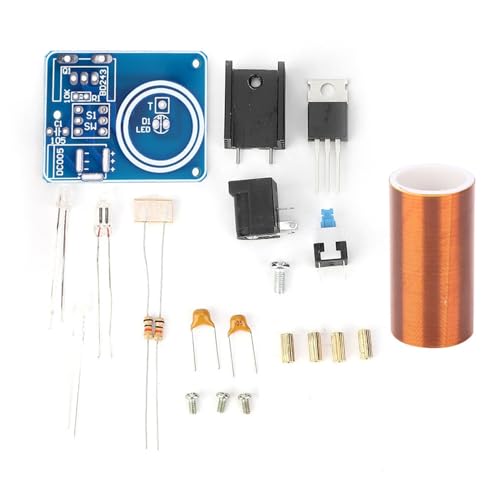 Qukaim Tesla Coil Mini Tesla Coil Remote LED Spark Module Kit, Electronic DIY Kit for Tesla Transmission, DC 12V Assembly Kit, Educational Science Project von Qukaim