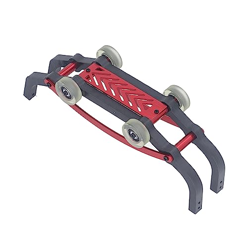 Qukaim Wheelie BarforMJX1/16RC Auto montierte Wheelie Bar Aluminiumlegierung mit Nylonrädern, Ersatzteile für MJX 1/16 RC Car Modelle 16208, 16210, 16207, Rot von Qukaim