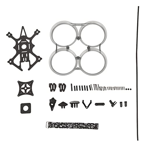 Qukaim forFPV Flugzeugzubehör, 6,3 cm (2,5 Zoll), umgekehrter Gepäckträger, 112 mm Radstand, RC-Drohnenzubehör mit ABS, Kollisionsschutzring für MonsterRC, Grau von Qukaim