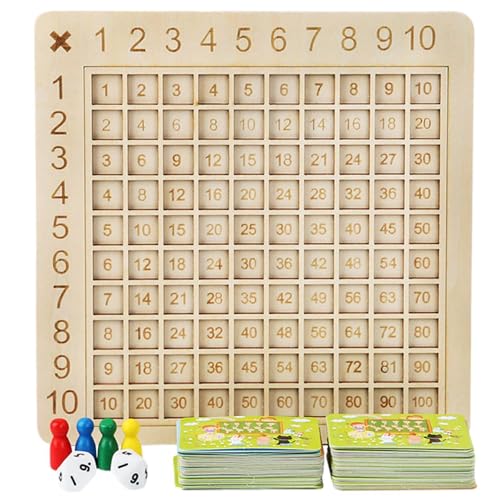 Holzbrettspiele Für Mathematik, Einmaleinsspiele, Montessoris-Spielzeug Für Kinder, Brettspiele Zum Zählen, Pädagogisches Multiplikationsspiel Mit Schachbrett, Holzbrett Mit Matheblöcken Für Kinder von Qumiuu