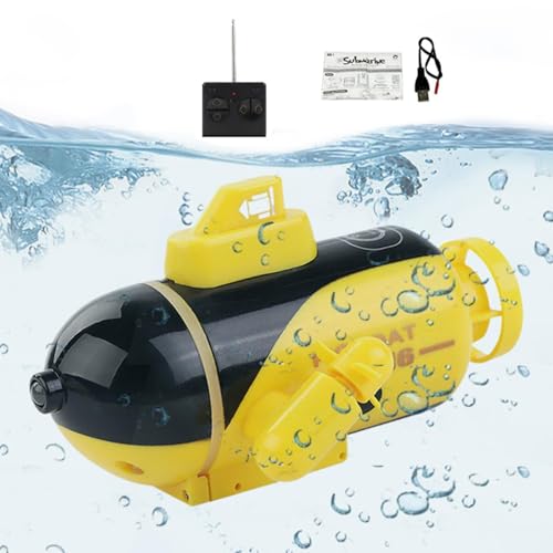 Qumiuu RC-U-Boot für Kinder,RC-Boote für Kinder - Tauchspielzeug für - Wasserfestes, über USB wiederaufladbares elektrisches Schwimm-Tauch-U-Boot für Badewannen, Aquarien, Wasserschläuche von Qumiuu