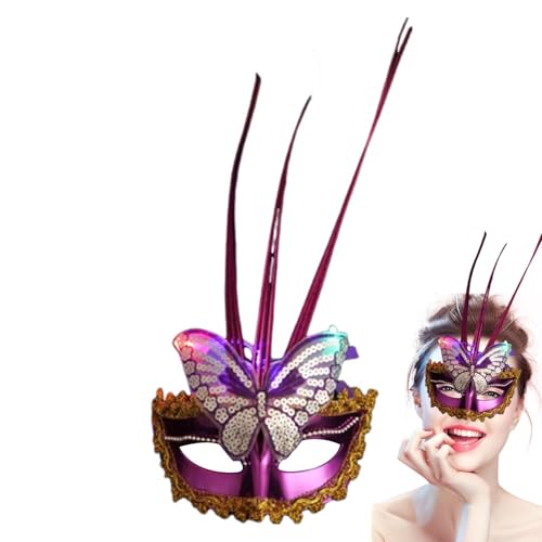 Qumiuu Schmetterlingsmaske,Abend, Abschlussball, Ball, Maske, Bar, Kostüme, Zubehör | Madi Grad Cosplay Requisiten Maske Glitzer Schmetterling Augenmaske für Halloween von Qumiuu