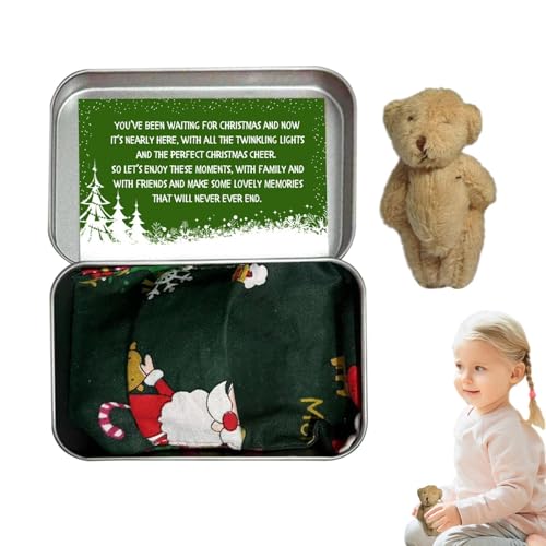 Qumiuu Weihnachtsbär in Einer Dose | Weihnachten Bär in Box Stofftier Bär - Stoffbär als Geburtstagsgeschenk oder Babyparty von Qumiuu