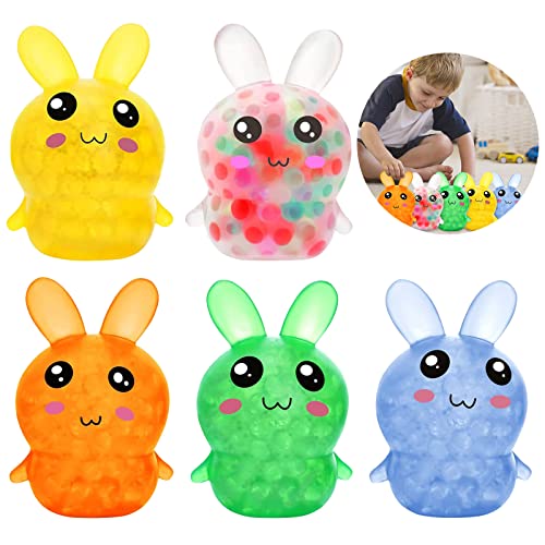 Hasen Dekoration, 5 Stück Ostern Dekoration, Hasenförmige Ball, Bälle Ostern, Hasen Bälle Fidget Toy, Anti Kinder Ball, Osterkorbfüller, Hase Spielzeug für Ostern Geschenk Mitgebsel Kindergeburtstag von Qunkun