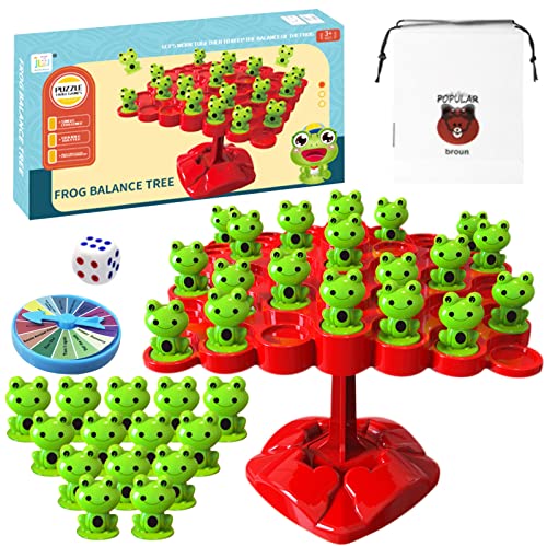 Frosch Balance Zählspielzeugwaage, Waage für Kinder Toad, Frosch Balance Mathe Spiel, Zählen und Rechnen Lernspielzeug, Zwei Spieler Frosch Balance Brettspiel für Familienfeiern, Weihnachten (Rot) von Qunkun