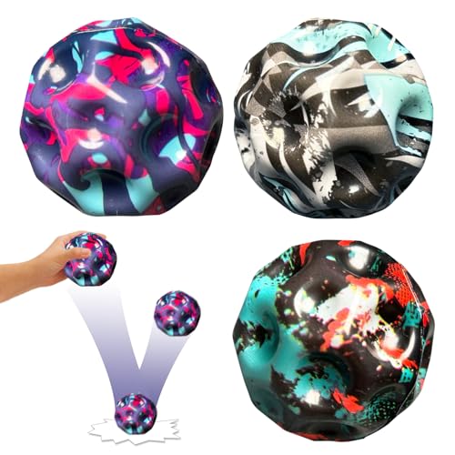 Jump Ball, 2 Stk Moon Ball, Planeten Hüpfbälle, Springstöcke Hüpfbälle, Super High Bouncing springende Bälle, Space Bouncy Balls, Space Ball Moon Ball, Bouncing Ball Toy, Bouncy Ball Party Gift (3PCS) von Qunkun