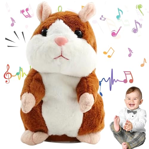 Qunkun Sprechende Hamster Spielzeug, Wiederholt Talking Plüschtier Elektronische, Interaktive Plüschtiere, Plüsch Elektrisches Hamster, Lustige Kinder Stofftiere für Kinder Geburtstagsgeschenk von Qunkun