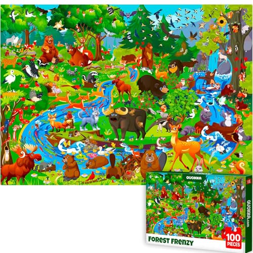 QUOKKA Puzzle 100 Teile für Kinder ab 6 7 8 Jahren - Waldtier Lernspiel Puzzle für Jungen und Mädchen - Detailreiches Busyland Spiel für Kinder ab 8 9 10 Jahren - Pädagogisches Spielzeug Geschenk QUOKKA Puzzle 100 Teile für Kinder ab 6 7 8 Jahren - Waldtier Lernspiel Puzzle für Jungen und Mädchen - Detailreiches Busyland Spiel für Kinder ab 8 9 10 Jahren - Pädagogisches Spielzeug Geschenk von QUOKKA