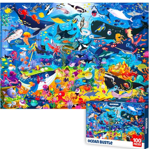 QUOKKA Puzzle 100 Teile für Kinder ab 6 7 8 Jahren - Meerestier Lernspiel Puzzle für Jungen und Mädchen - Detailreiches Busyland Spiel für Kinder ab 8 9 10 Jahren - Pädagogisches Spielzeug Geschenk QUOKKA Puzzle 100 Teile für Kinder ab 6 7 8 Jahren - Meerestier Lernspiel Puzzle für Jungen und Mädchen - Detailreiches Busyland Spiel für Kinder ab 8 9 10 Jahren - Pädagogisches Spielzeug Geschenk von QUOKKA