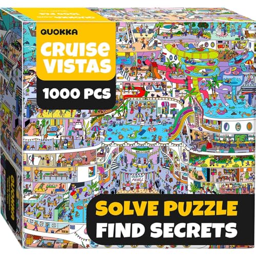 QUOKKA 1000 Teile Puzzle für Erwachsene Cruise Vistas - Premium-Box-Verpackung mit extra lustigen Herausforderungen, atemberaubendes malerisches Tierpuzzle, perfekt für Entspannung, Kreativität & von Quokka