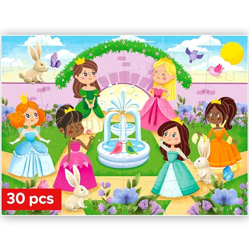 QUOKKA Puzzle 30 Teile Kinder - Solo Puzzle 3 Jahre - Lernpuzzle Prinzessin für Kinder ab 4 5 6 Jahren - Spiele Geschenk für Jungen und Mädchen von Quokka