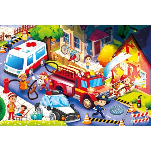 QUOKKA Giant Floor Puzzles 2x3ft Firetrucks von Quokka