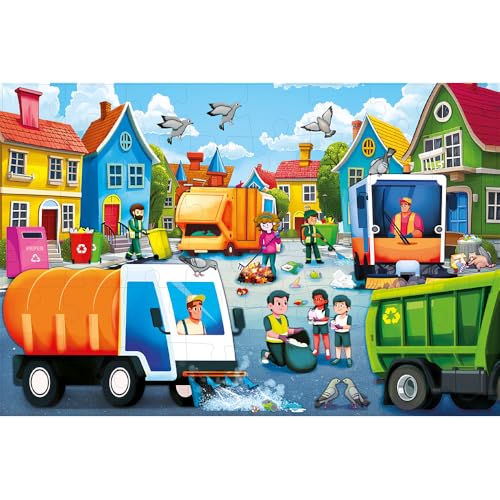 QUOKKA Giant Floor Puzzles 2x3ft Garbage Trucks von Quokka