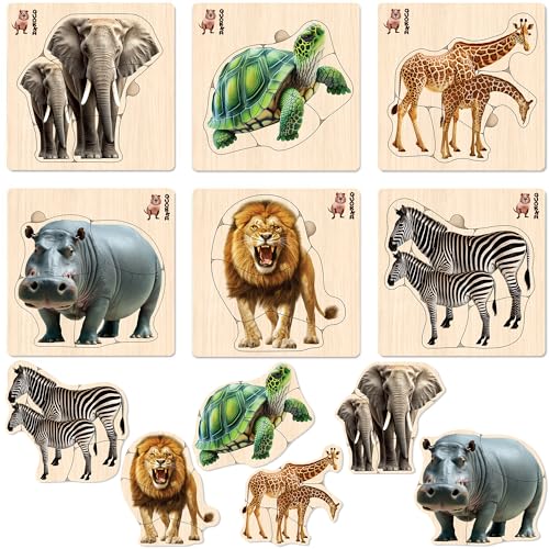QUOKKA Spielzeug Puzzle ab 1 2 Jahre - Montessori Holz Steckpuzzle ab 3 4 Jahre - Safari Tiere Lernspielzeug für Kinder - Geschenk für Mädchen and Jungen QUOKKA Spielzeug Puzzle ab 1 2 Jahre - Montessori Holz Steckpuzzle ab 3 4 Jahre - Safari Tiere Lernspielzeug für Kinder - Geschenk für Mädchen and Jungen von QUOKKA