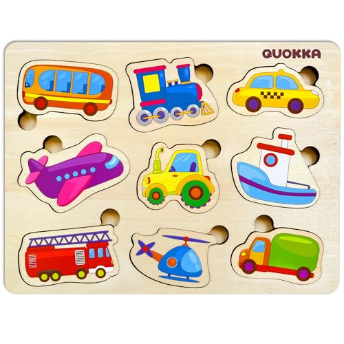 QUOKKA Spielzeug Puzzle ab 1 2 Jahre - Montessori Holzpuzzle 1 Jahr - Transport Kinderspielzeug ab 2 3 Jahre - Lernspiele für Klinekinder - Geschenk für Mädchen and Junge QUOKKA Spielzeug Puzzle ab 1 2 Jahre - Montessori Holzpuzzle 1 Jahr - Transport Kinderspielzeug ab 2 3 Jahre - Lernspiele für Klinekinder - Geschenk für Mädchen and Junge von QUOKKA