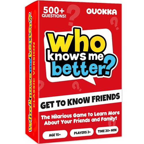 QUOKKA Wer kennt mich besser? | 95 Karten | Teens & Family Card Trivia Game | Spaß Lernen & pädagogische Fragen für Teenager und Familien von Quokka