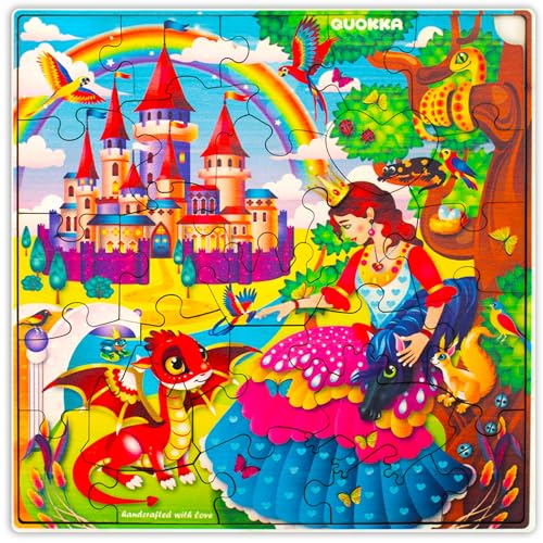 QUOKKA Wooden Princess Puzzles for Kids Ages 3-5 – 28 Pieces Toddlers Kids Puzzles Ages 4-8 Year Olds – Wood Princess Toys for Children 6-8 yo von Quokka