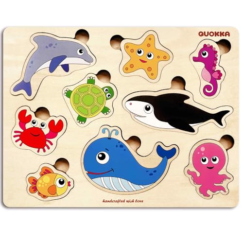 QUOKKA Spielzeug Puzzle ab 1 2 Jahre - Montessori Holzpuzzle 1 Jahr - Meerestiere Kinderspielzeug ab 2 3 Jahre - Lernspiele für Klinekinder - Geschenk für Mädchen and Junge QUOKKA Spielzeug Puzzle ab 1 2 Jahre - Montessori Holzpuzzle 1 Jahr - Meerestiere Kinderspielzeug ab 2 3 Jahre - Lernspiele für Klinekinder - Geschenk für Mädchen and Junge von QUOKKA