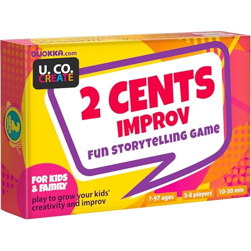 Quokka 2 Cents Family-Friendly Comedy Storytelling Game Cards - 120 Funny and Creative Improv Story Card Games - Fun Groups Gathering, Party Activities, Adult Game Night - 3-8 Storyteller Players von Quokka