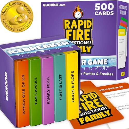 Quokka Family Conversation Cards Game - Break The Ice Game for Kids and Families - Icebreaker Cards with 500+ Questions - Family Game for Kids 8-12 - Perfect for Family Game Night I Premium Version von Quokka