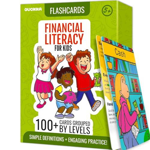 Quokka Financial Literacy Flash Cards for Teens – 110 Cards Teaching Kis About Money Management, Budgeting, Savings – Easy Money Games for Kids Ages 12+ – Fun Financial Literacy Games and Learning von Quokka