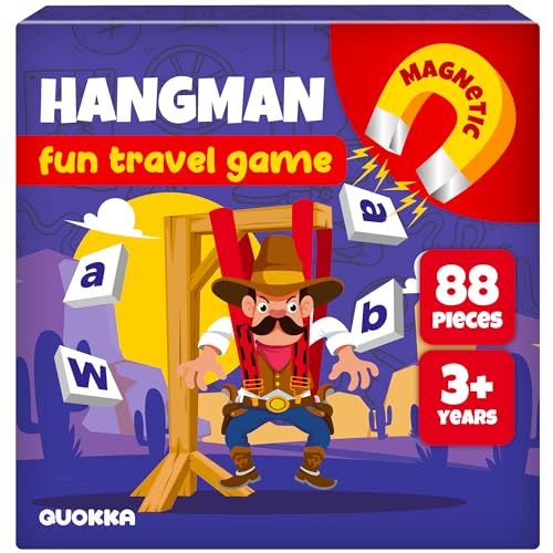 Quokka Magnet Magnetisches Hangman Spiel - Reisespielzeug für Kinder ab 3 - Gesellschaftsspiele ab 8 Jahre - Spiele für Autofahrt Kinder - Lernspiele ab 6 Jahre - Geschenke für Jungen und Mädchen von Quokka