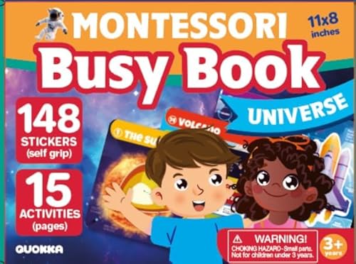 Quokka Montessori Busy Book for Toddlers 3-5 Years Old Universe - Toddler Activity Book with Interactive Pages 3 Year Old Activity Book with Touch Fastener for Learning von Quokka