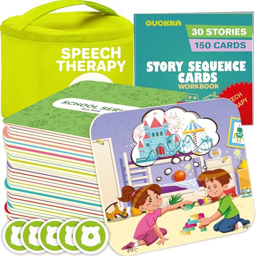 Sequence Speech Therapy Toys for Toddlers 3-4 - Autism Learning Materials Toys for Kids 5-7 - | Create a Story Cards | Sentence Building | ABA Therapy | Social Skills | Storytelling Picture Game von Quokka