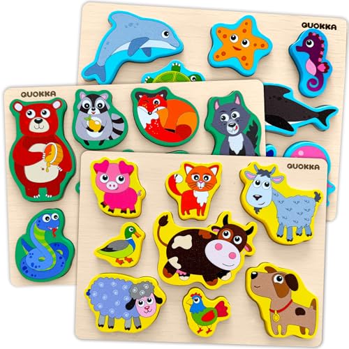 Wooden Puzzles for Toddlers 1-2 von Quokka