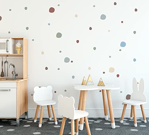 QuoteMyWall 150 neutrale Boho Chic Polka Dot Wandaufkleber für Kinder Kinderzimmer Kinder Wandaufkleber Abnehmbare Wandkunst Dekor von QuoteMyWall