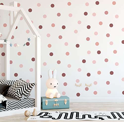 QuoteMyWall 60 Rose Gold Polka Dot Wandaufkleber Blush Pink Farbe Aufkleber für Mädchen Jungen Kinderzimmer Kinderzimmer Kinder Wandkunst Abnehmbare Runde Punkt Peel & Stick (60 Stück) von QuoteMyWall