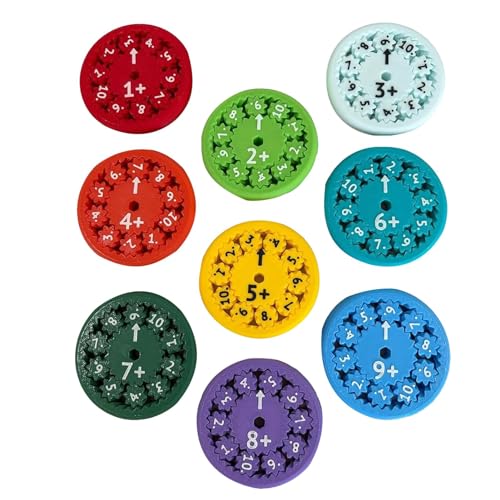 5,5x5,5cm 9Stück Math FID-get Spinner - Mathe Sensorischer Spinner Spielzeug, Math Fact Fidg-et Spinners, Mathe Zahlen Fi-dget Spielzeug, Addieren Oder Subtrahieren von Qurygin