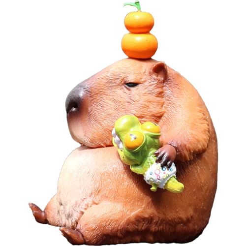 Qurygin Capybara Figur,Niedliche Tierstatuen, Modell Capybara-Skulptur, Handbemaltes PVC-Modellspielzeug, Bastelstatue für Kinder, Auto-Armaturenbrett, Schreibtischdekoration von Qurygin