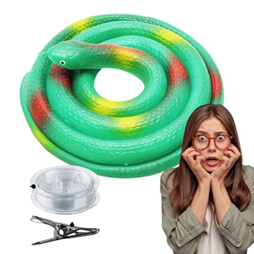 Qurygin Golf Snake Prank,Prank Snake - Golf gefälschte Schlange,Tricky Prop Schlangenstreich mit Schnurclip Partybevorzugung DIY Golf Streich Gag Praktische Witze Schlange auf Einer Schnur Streich von Qurygin