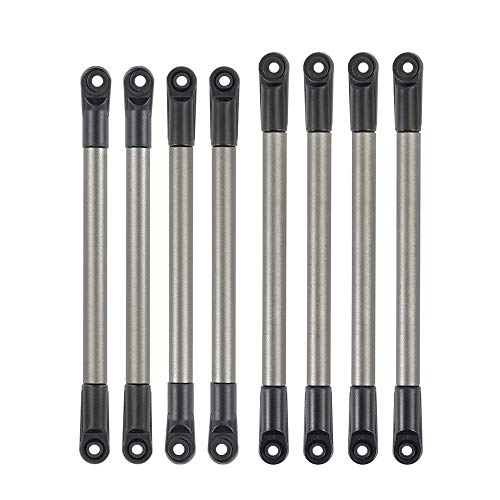 Qussedser 8Pcs Metallverbindungsstange Zugstange Radstand für 1/10 RC Crawler Auto Axial SCX10 90027 D90 D110 CC01 MST von Qussedser