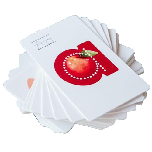 Kleinkind Lernkarten Flashcards, Sensorikkarten Mit Buchstaben Alphabet Lernen Und Buchstaben Erkennen, Lernaktivitäten, Lernspiele Und Spielzeug Für Babys Und Kinder von Qutalmi