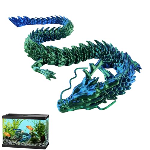 Qutalmi 3D Gedruckte Drachen Ornamente, 30 cm Bewegliches Drachenspielzeug, Voll Bewegliches Kristalldrachenspielzeug, Realistische Bewegliche Drachen Modell Figuren, Flexible Gelenke Heimdekoration von Qutalmi