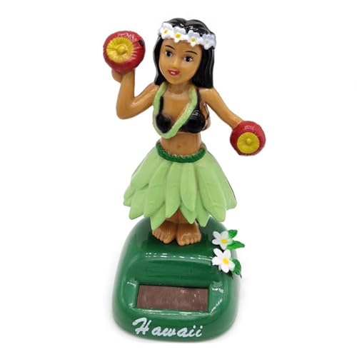 Qutalmi Armaturenbrett-Bommel | Niedlicher Wackelkopf für das Armaturenbrett im Auto | Lustiges Armaturenbrett-, Hawaii Solar Dancing Girl für Auto-Armaturenbrett-Zuhause, Hawaii-Geschenke von Qutalmi